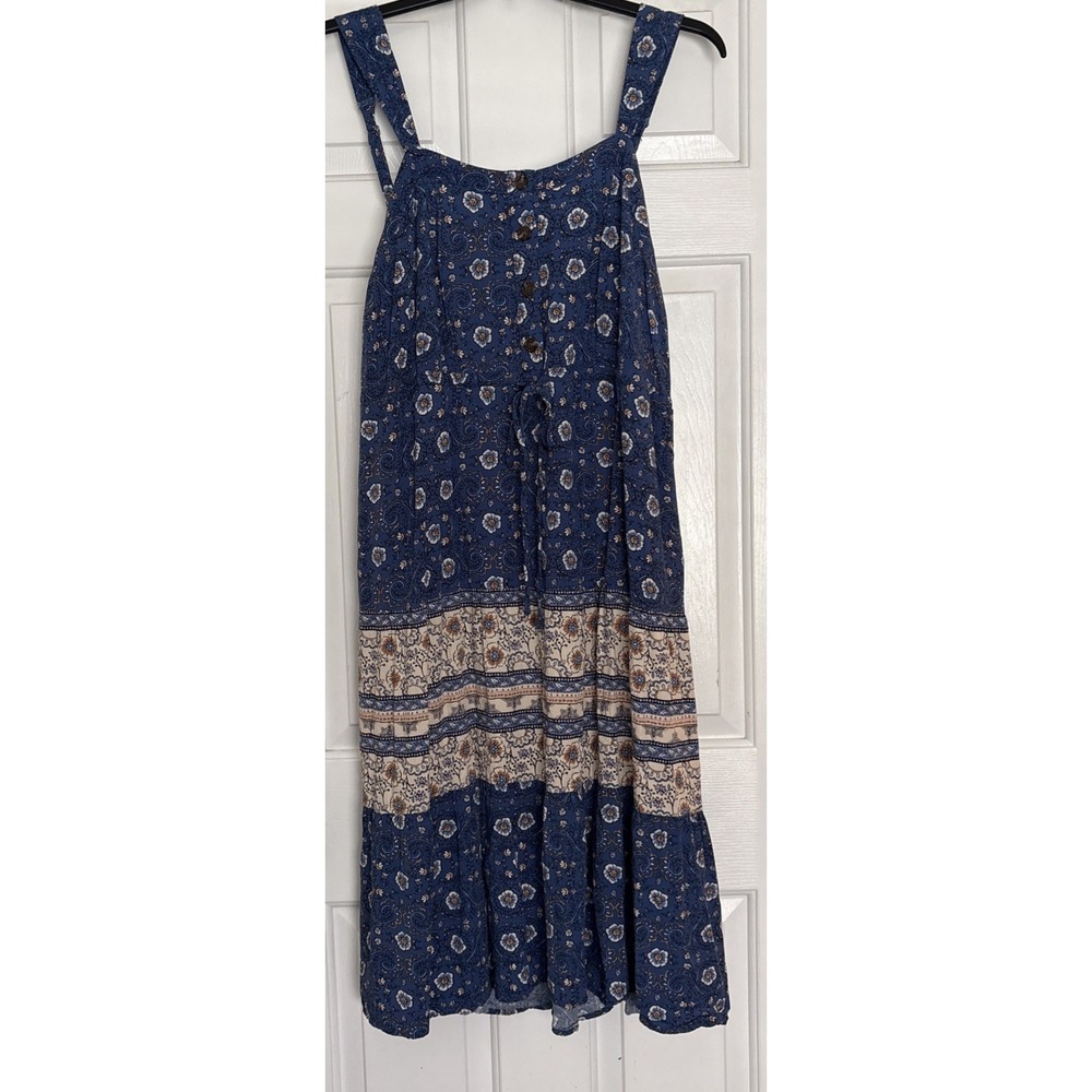Lucky Brand Blue Flower Sundress Size 2X rayon boho